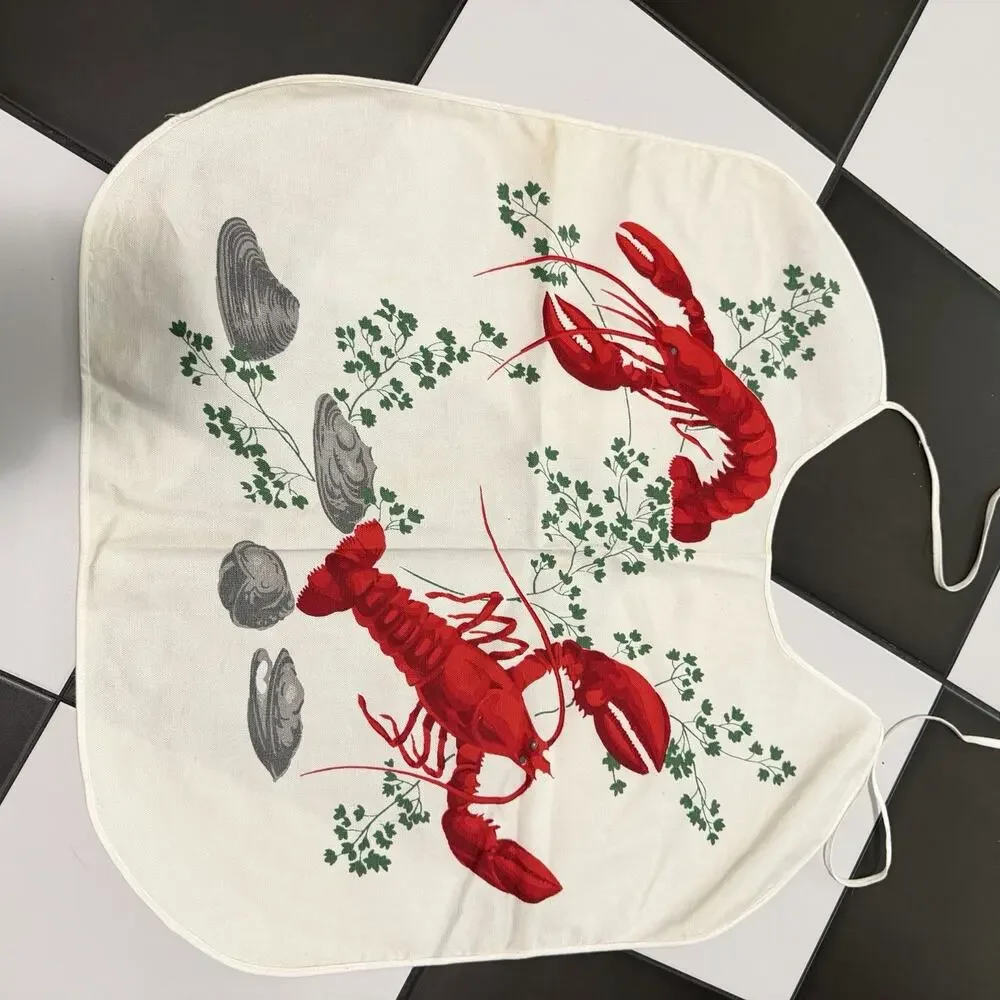 Vintage 1950's Wilendur Lobster & Clam Cotton Lobster Bids Set Of 4
